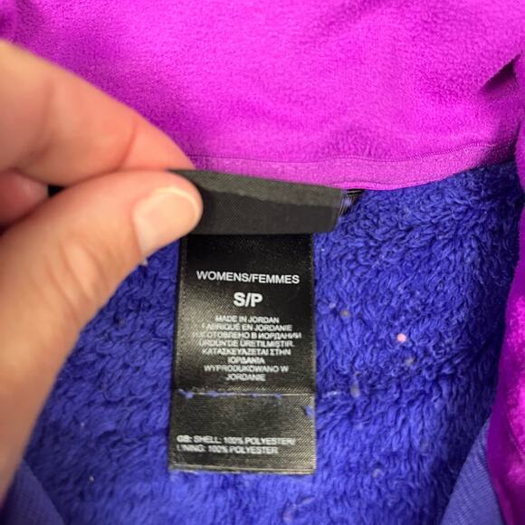 The North Face Purple and Magenta fuzzy full zip jacket coat women's small - Picture 3 of 9